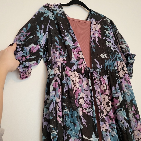 NWT Torrid Floral Kimono Size 1 - Picture 6 of 8